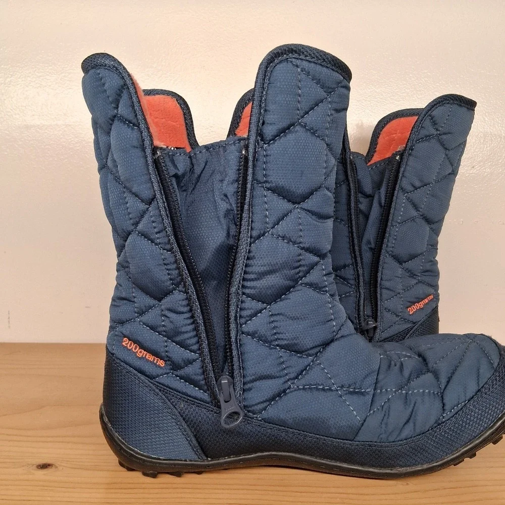 Columbia Winter Waterproof 200 Grams Insulated Boots Size 5 Omni Heat Side Zip‎